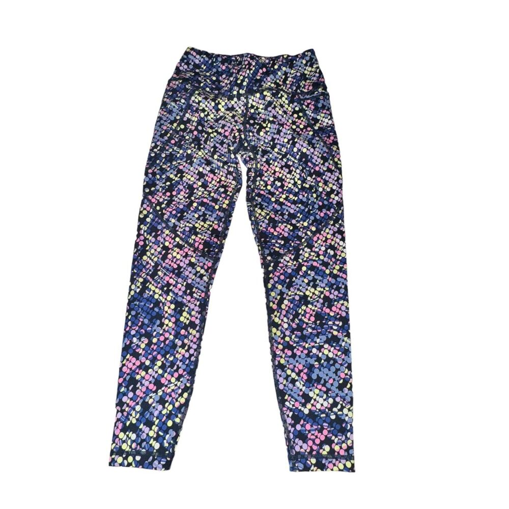 Sweaty Betty Power 7/8 Leggings Size XS Blue Dot Diffuse Thigh Back Zip Pocket